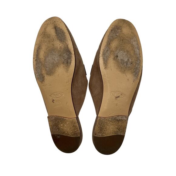 Tod's Embellished Tan Suede Slippers Size 8.5 - Picture 6 of 6